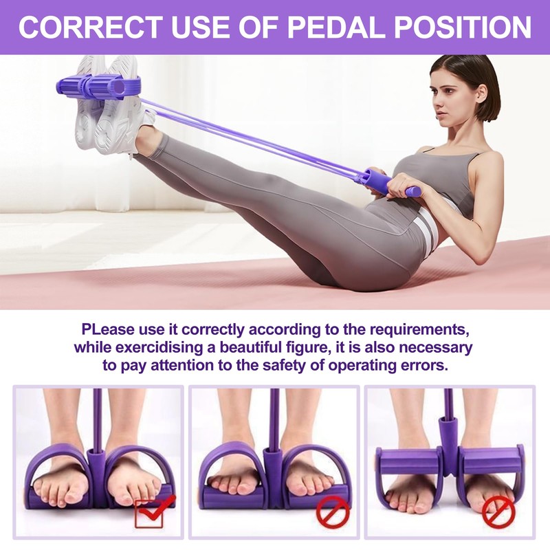 Upgraded 21 Fitness Resistance Bands-6 Tube Pedal Resistance Band, Elastic