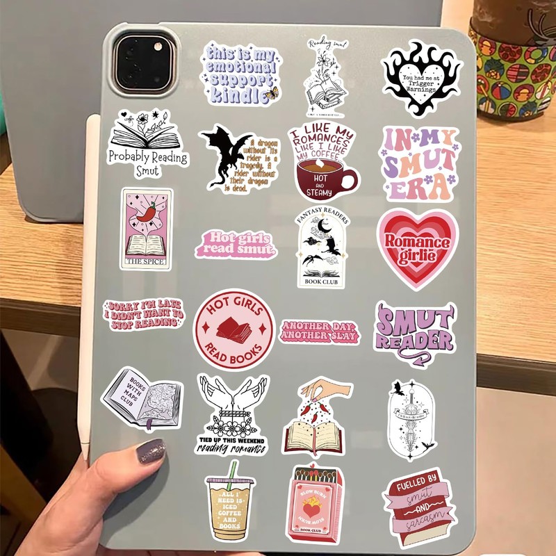 50 Pcs Bookish Smutty Stickers Set Fun, Sassy Quotes and