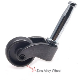 ISSTAR 1" Swivel Stem Ball Caster Wheel, Zinc Alloy Antique Style Silent Castor for Furniture, Socket Type Mounting Stem, 353lbs, Pack of 4