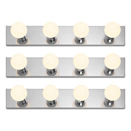 LEONLITE Four Light Vanity Strip, 24 Inch Polished Housing, Hardwire Lighted Makeup Mirror Light Fixtures, Pack of 3