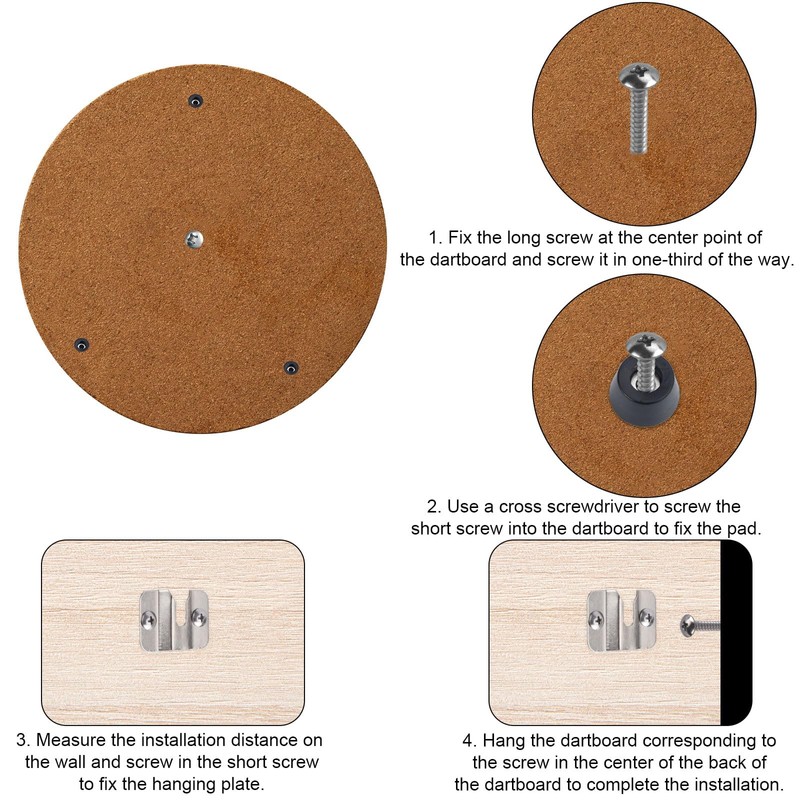 Dartboard Mounting Bracket Set, Dartboard Hanging Kit for Wall Dartboard