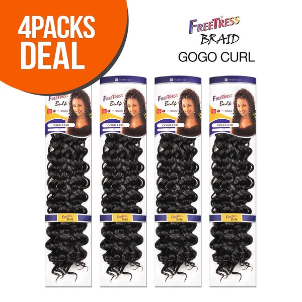 Synthetic Hair Braids FreeTress GoGo Curl (4-PACK, 1B)