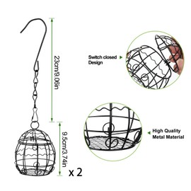 Pack of 2 bird feeders, bird feeders, fat ball holder, hanging bird feeder, wild bird feeder, wild birds for hanging, feeding station birds stand