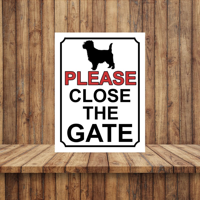 PLEASE CLOSE THE GATE DOG THEME METAL SIGN 200MM X