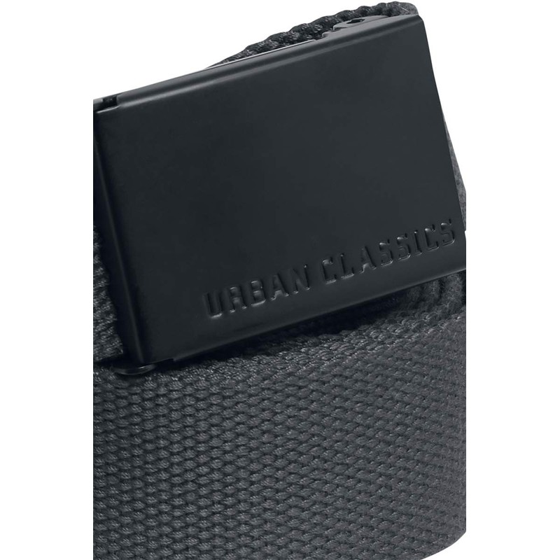 Urban Classics Canvas Belt, Charcoal/Black, One Size