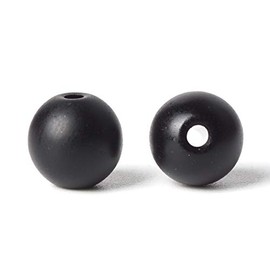 100Pcs Natural Stone Beads 8mm Glass Black Matte Beads Round Loose Gemstone Energy Healing Beads Hole Size 1mm DIY Smooth Beads Jewelry Making