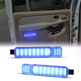 AreLokpri LED Interior Door Panel Light Compatible for 1997-2007 C-hevy Series 1500 2500 3500 Pickup, Side Door Lights Courtesy Warning Lights, Smoked lens Blue