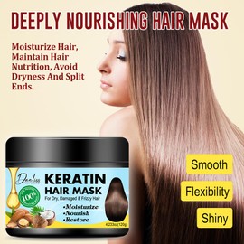 OFOBC Collagen Hair Mask & Keratin Hair Mask,Hydrating Argan Oil Hair Repair Treatment Deep Conditioner Hair Protein Treatment for Dry Damaged Hair,Natural Keratin Hair Treatment Hair Masque(2pcs)