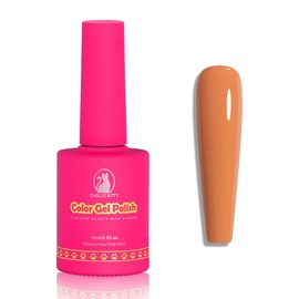 CHILLICATTY Color Gel Nail Polish 1 Pcs 15ml (0.51 floz), HEMA HPMA & TPO-Free, Pro Formula Orange gel polish Soak Off UV LED Nail Lamp Salon-Quality Wear Ideal for DIY at home & Nail Salon