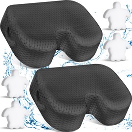 Tinideya 2 Pcs Hot Tub Booster Seat for Adults with Suction Cups and 4 Pcs Hot Tub Sponge Air Mesh Portable 15 x 12 x 5 Inch Seats Washable Inflatable Accessories for Spa Cushion(Grey)