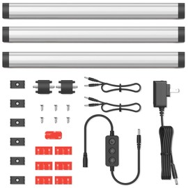 GETINLIGHT 12-inch Plug-in LED Under Counter Lights for Kitchen, Soft White 3000K, Pack of 3, IN-0110-23-SN