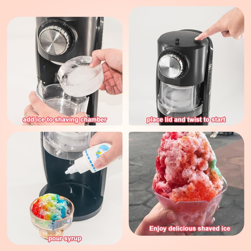 Shaved Ice Machine - Snow Cone Machine Equipped With Stainless