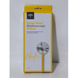 Medline Single Head Stethoscope Yellow, Single-head lightweight aluminum