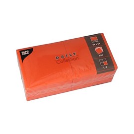 PAPSTAR, 150 Napkins "Daily Collection" 1/4 Fold 24 cm x 24 cm Nectarine
