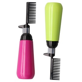 IWOWHERO 2Pcs Hair Dye Applicator Bottles with Detachable Comb Plastic Coloring Bottles for Even Hair Dye Application at Home and Salon Hairdressing Tools Random Color