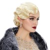 Party Wig Short Finger Wavy Flapper Hairpiece (Off White, 27cm)