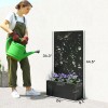 Metal Garden Bed with Trellis for Climbing Plants Freestanding Wall