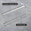 EXF Linear Shower Drain 24 Inch Tile Insert, Brushed Stainless