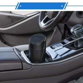 VekAuto 1 Pcs Car Trash Can 3.1" Width 7.9" Height Trash Bin Auto Portable ABS Black Car Cup Holder