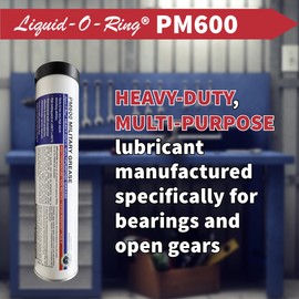 Liquid-O-Ring PM600 Multi-Purpose Grease for Bearings, Open Gears, and More (14oz) – Water-Resistant, High Temperature and Shock Absorption Rating, Made in The USA