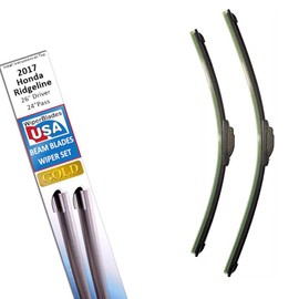 Beam Blade Wipers Set for 2017 Honda Ridgeline Replacement Set - WiperBladesUSA Gold Beam Wiper Blades Wipers Set