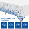 PLULON 12 Pack Plastic Tablecloth and Satin Table Runner Set