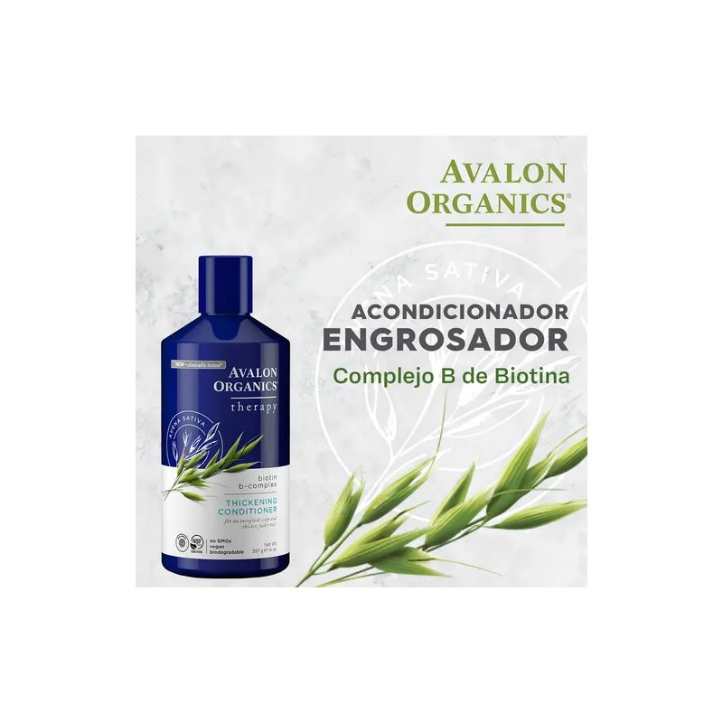 Avalon Organics Acondicionador Espesante con Complejo B de Biotina, 14