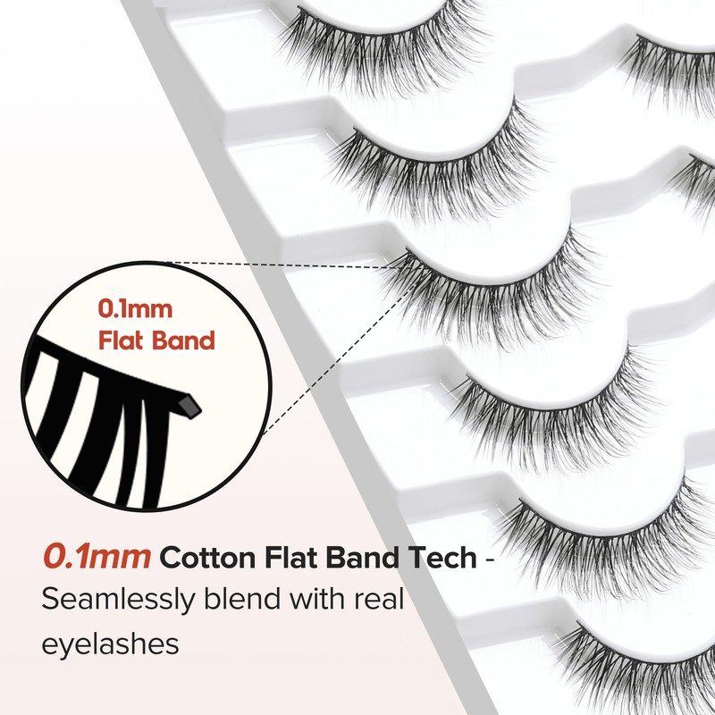 Lashes Wispy False Eyelashes Natural Look 10mm Short Lashes with