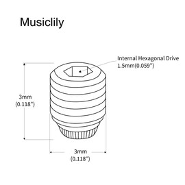 Musiclily Pro Metric M3X3mm Stainless Steel Tightening Set Screws for Strat Style Electric Guitar Push-in Tremolo Arm (Set of 2)