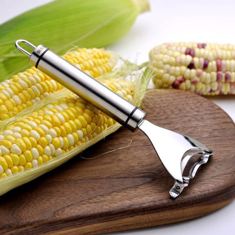 Kichvoe Stainless Steel Corn Peeler Ergonomic Handle Portable Corn Remover
