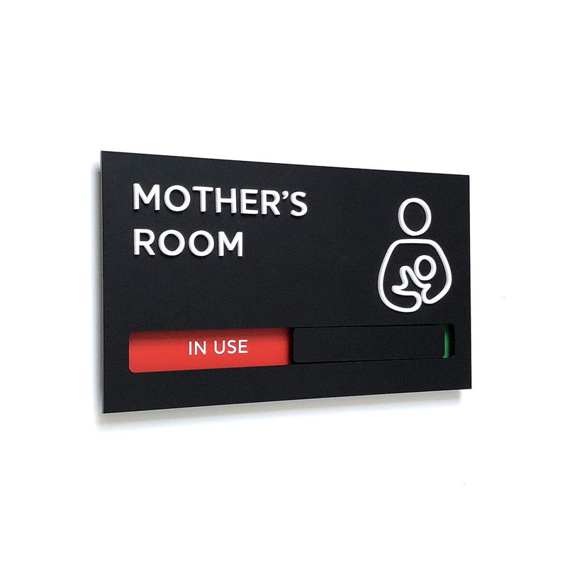 Kubik Letters Mothers Room Sign with Slider for Dual Messages