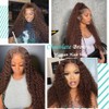 EGOTOI 13x6 Chocolate Brown Deep Wave Lace Front Wigs Human