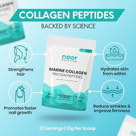Marine Collagen Peptides Powder - 320g for Hair, Skin, and Nails - Pure Type 1 Hydrolysed Collagen Protein Supplement (Fish) for Women and Men – 32 Servings, Unflavoured, Gluten-Free, Zero Fillers