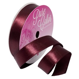 Morex Ribbon Wired Satin Ribbon, 5/8 inch by 10 Yard, Burgundy, 09603/10-018