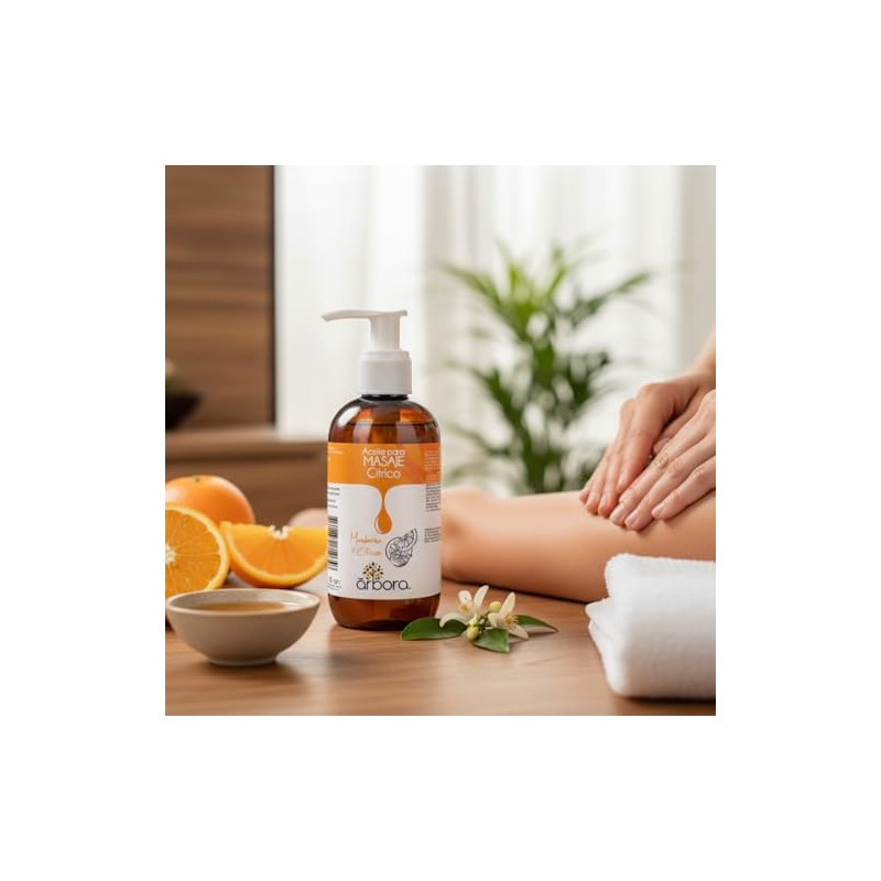 Árbora Aceite de Masaje Cítrico fresco vibrante hidrata la piel