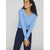 Vila Women's Viril V-Neck L/S Knit Top Noos, Blissful Blue