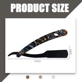 DWFEYOI Black Razor Barber Set 10 Half Blades, Razor Hairdresser Men's Hand Beard Barber Professional Kit Classic Hand Care Precision Hairdressing Mechanics Beard Stencils