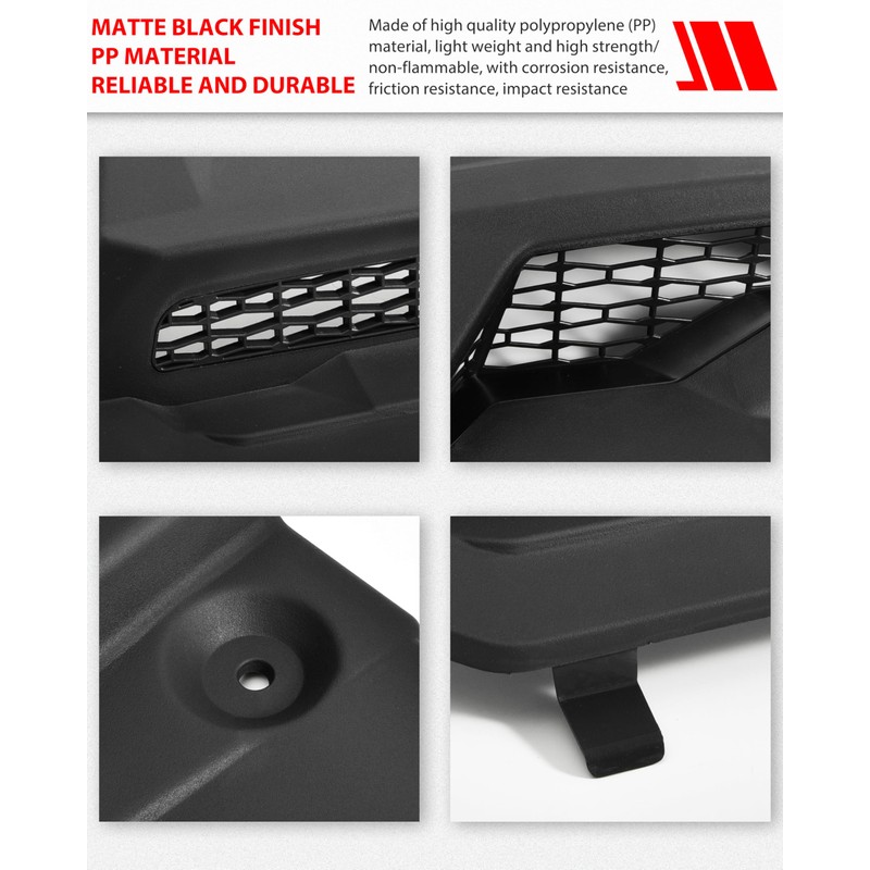 SAUTVS Matte Black Front Turbo Hood Scoop for Polaris RZR