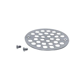 Westbrass D3192-26 4" OD Brass Shower Strainer Grid Drain Cover, Polished Chrome
