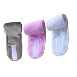 PACKOVE 3pcs Sticky Sweat Absorbent Bathing Headbands Hair Hoops for Face Washing Spa Mask Makeup Yoga Breathable Comfortable Hair Accessories in Grey Pink White