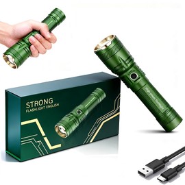Rechargeable Flashlights 2000 High Lumen EDC Flashlight, Powerful Flashlight 5 Lighting Modes, Handheld Portable LED Flashlight for Home Emergency, Camping Adventure, Car Repair, Power Outage Relief