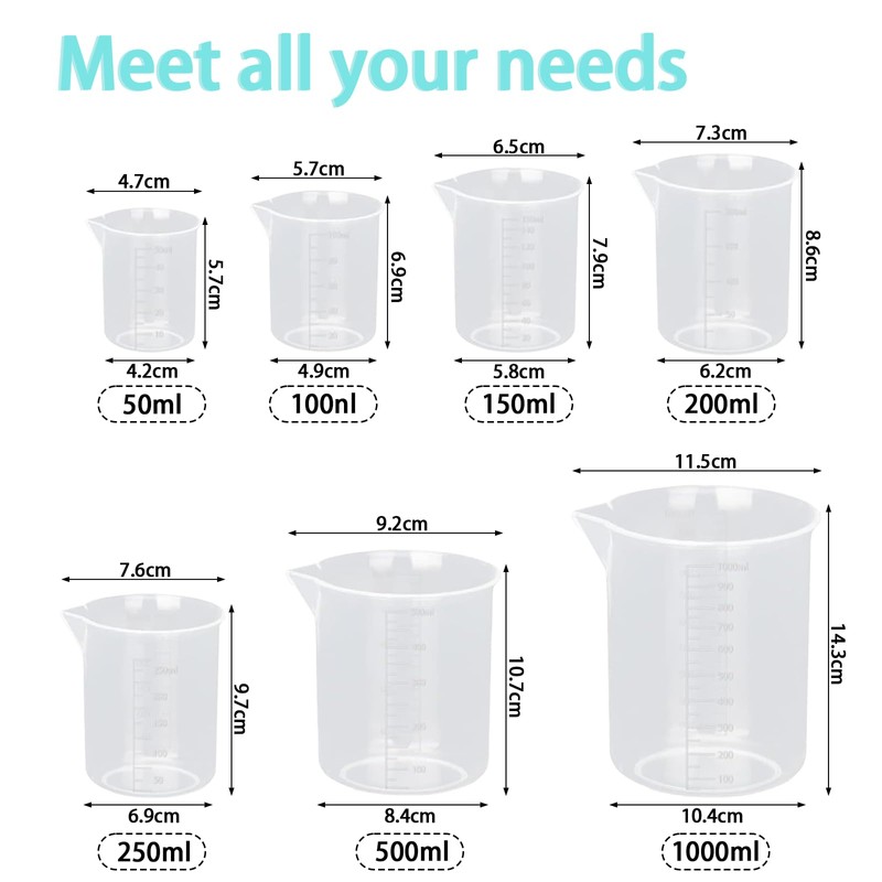 28-Piece Measuring Jugs and Cups Set with Beakers, Cylinders, Spoons,