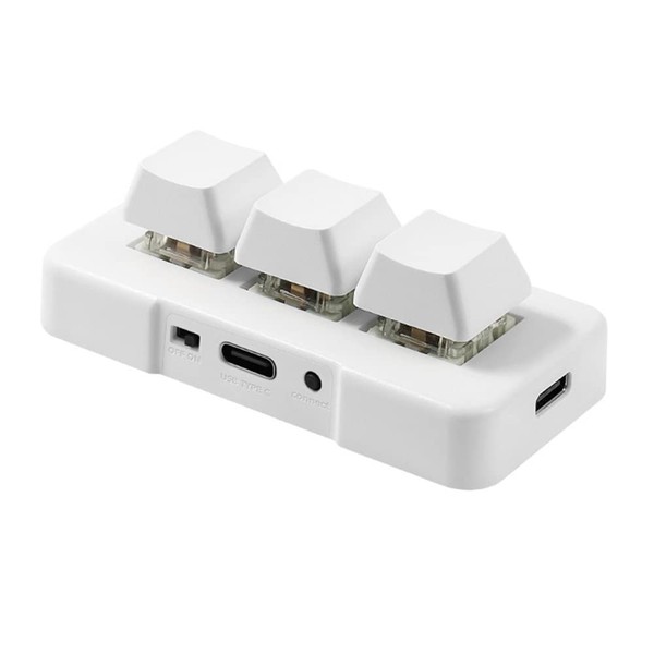 Docooler 3-Key Macro Keyboard, One-Handed Keyboard [3 Mode Connection, BT+2.4G+USB]