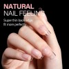 AILLSA Short Square Nail Tips Full Cover Clear 1 Fl