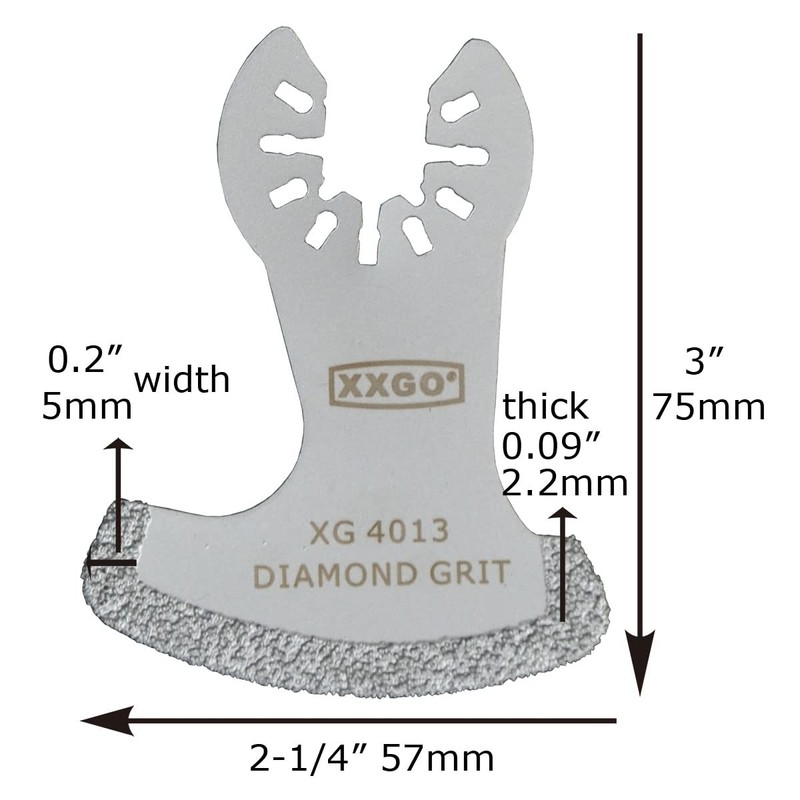 XXGO 4 Pcs Diamond Oscillating Multi Tool Blades for Removing