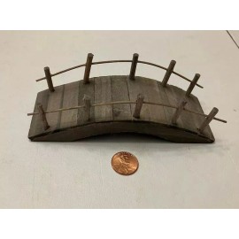 Land and Sea Rustic Brown Wooden Bridge, Wood Bridge with Rails, Gnome Bridge, Landscaping