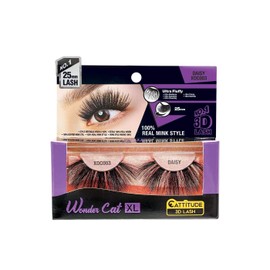 CATTITUDE 3D LASHES Daisy Wonder Cat XL Faux Mink False Eyelashes, Lightweight & Reusable, Cruelty-Free