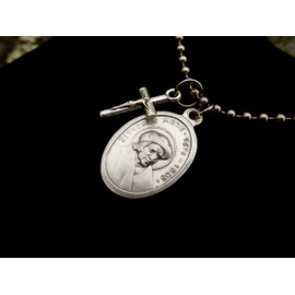 Saint Thomas More Necklace, Patron Saint of adopted children, lawyers, civil servants, politicians, and difficult marriages, 30" Stainless Steel Ball Chain