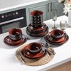 LERATIO Ceramic Dinnerware Sets for 4,Stoneware Coupe Plates and Bowls