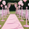 kaiyomi 4Pcs Stanchions with Pink Velvet Ropes Set, 5 Feet